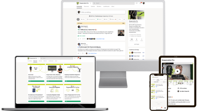 Keepercation Pro auf Desktop und Mobile